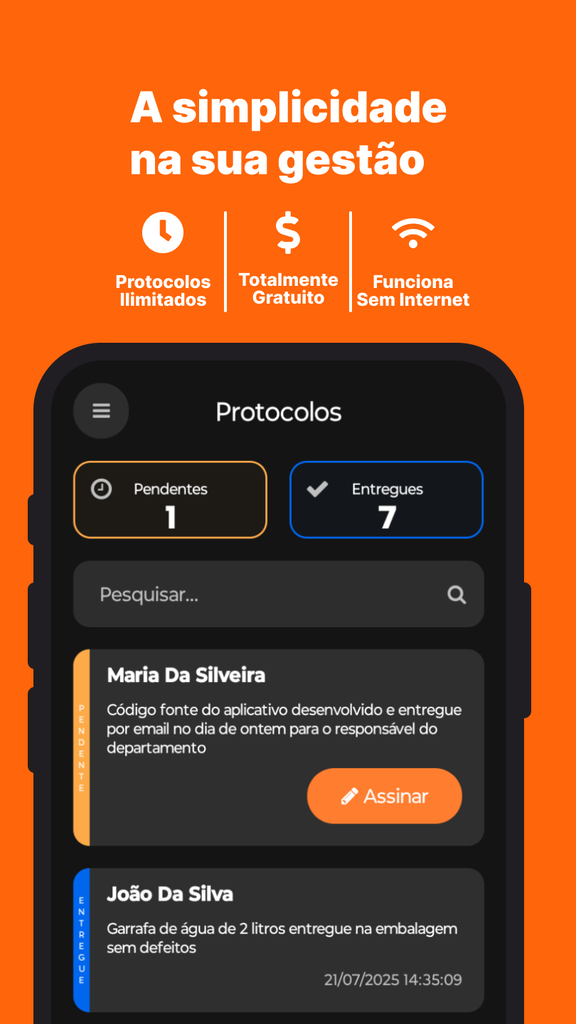 Tela do aplicativo Protocolo Digital 1