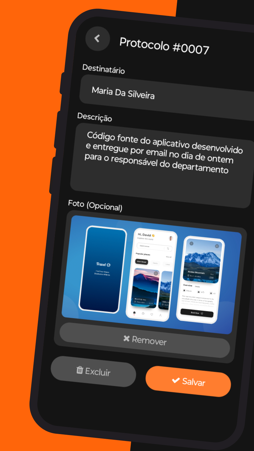 Tela do aplicativo Protocolo Digital 2