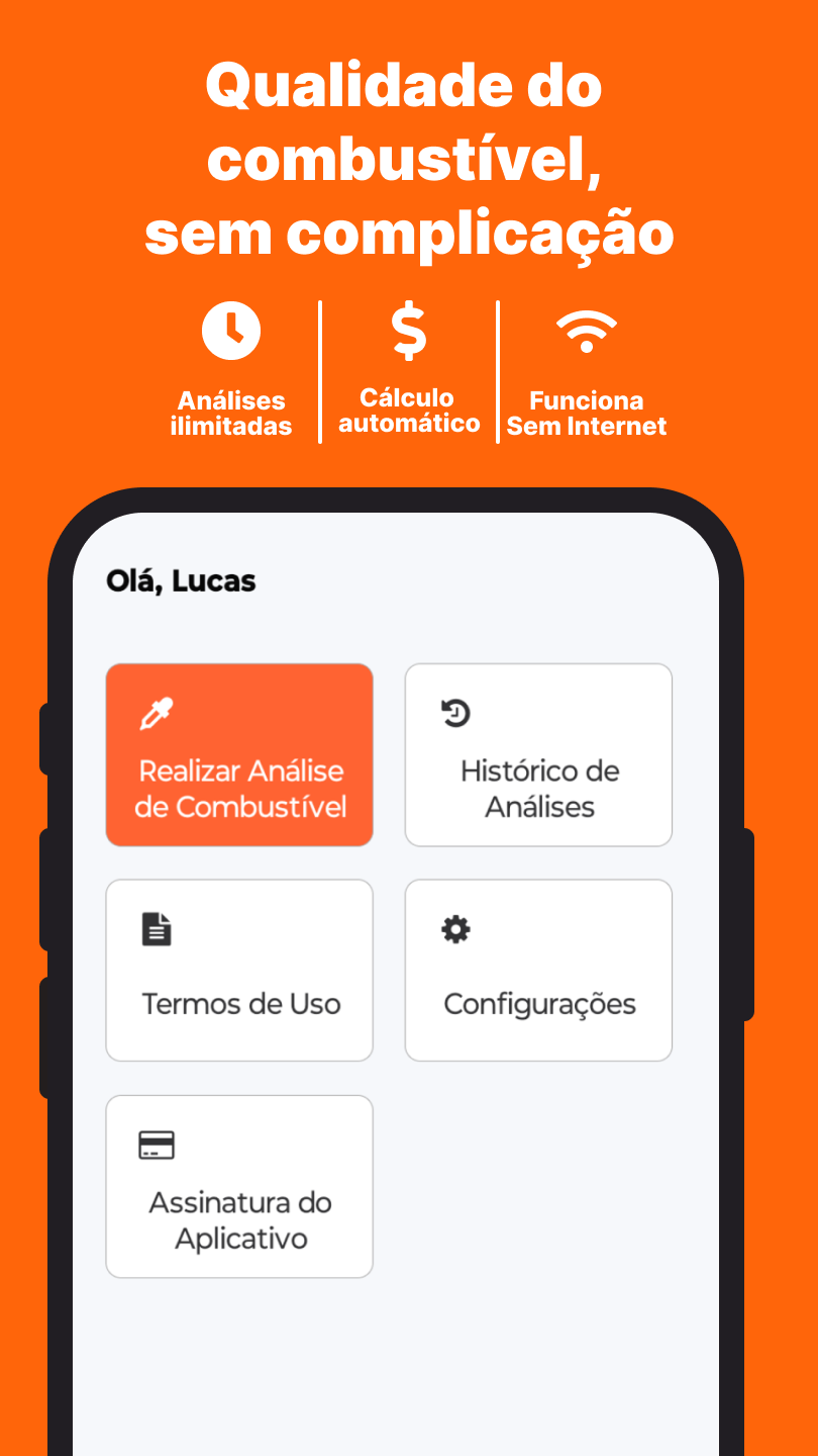 Tela do aplicativo Excelente Combustível 1