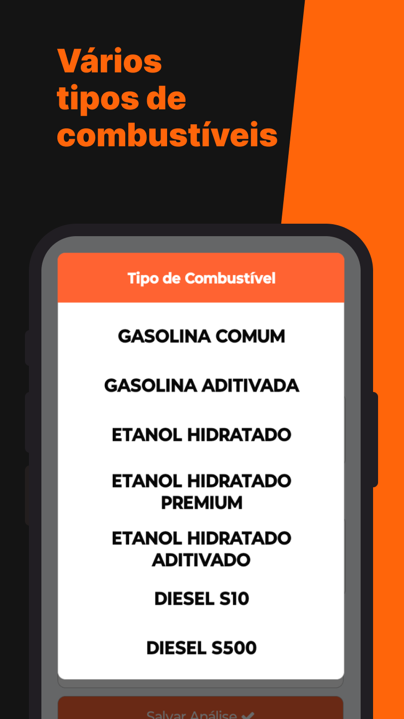 Tela do aplicativo Excelente Combustível 4